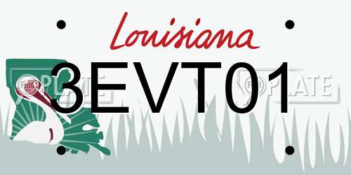 3EVT01 Louisiana License Plate