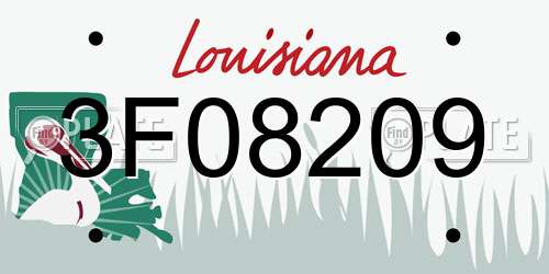 3F08209 Louisiana License Plate