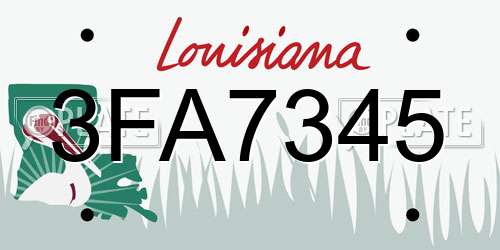 3FA7345 Louisiana License Plate