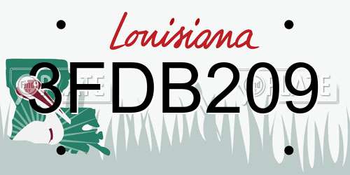 3FDB209 Louisiana License Plate
