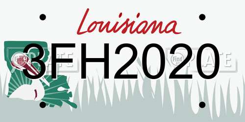 3FH2020 Louisiana License Plate