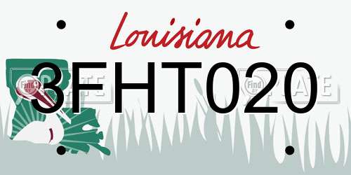 3FHT020 Louisiana License Plate
