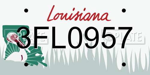 3FL0957 Louisiana License Plate