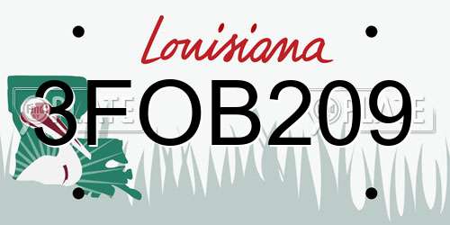 3FOB209 Louisiana License Plate