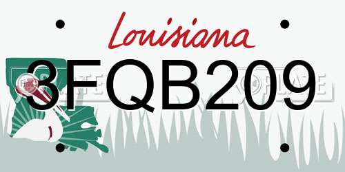3FQB209 Louisiana License Plate