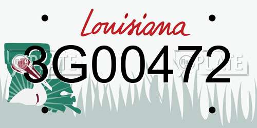 3G00472 Louisiana License Plate