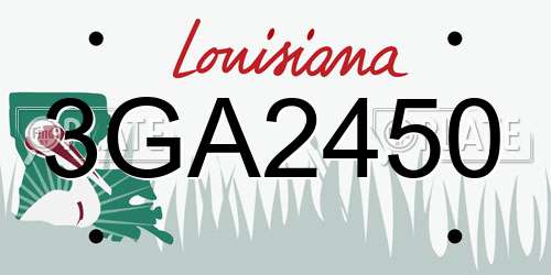 3GA2450 Louisiana License Plate