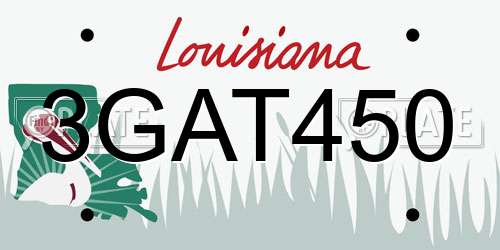 3GAT450 Louisiana License Plate