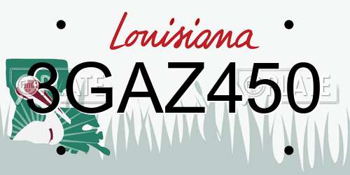 3GAZ450 Louisiana License Plate