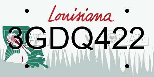 3GDQ422 Louisiana License Plate
