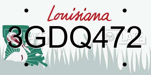 3GDQ472 Louisiana License Plate