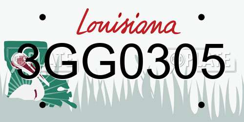 3GG0305 Louisiana License Plate