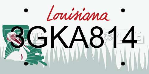 3GKA814 Louisiana License Plate