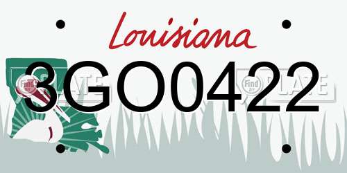 3GO0422 Louisiana License Plate