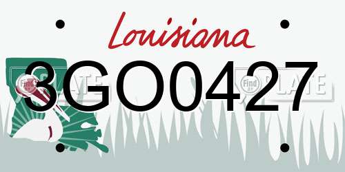 3GO0427 Louisiana License Plate
