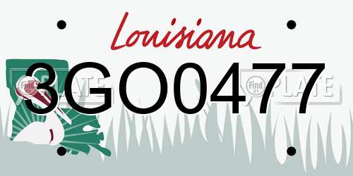 3GO0477 Louisiana License Plate