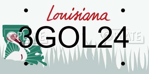 3GOL24 Louisiana License Plate