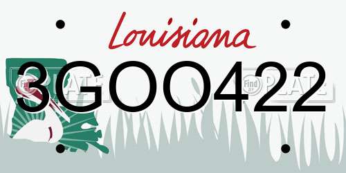 3GOO422 Louisiana License Plate
