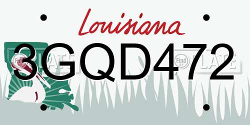 3GQD472 Louisiana License Plate