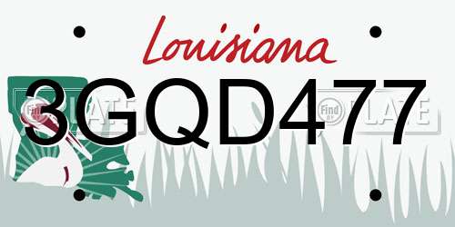 3GQD477 Louisiana License Plate