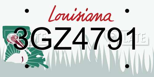 3GZ4791 Louisiana License Plate