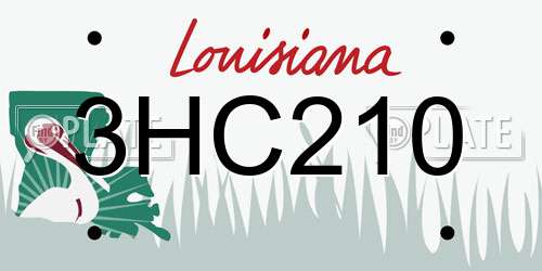 3HC210 Louisiana License Plate