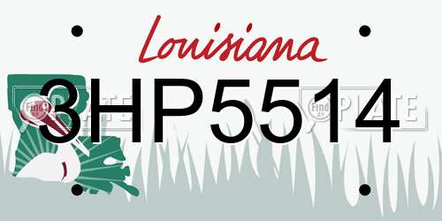 3HP5514 Louisiana License Plate