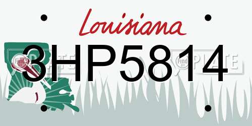 3HP5814 Louisiana License Plate