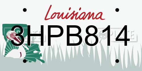 3HPB814 Louisiana License Plate