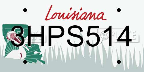 3HPS514 Louisiana License Plate