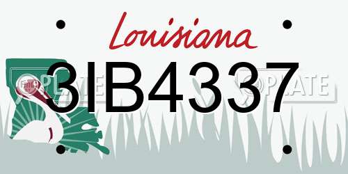 3IB4337 Louisiana License Plate