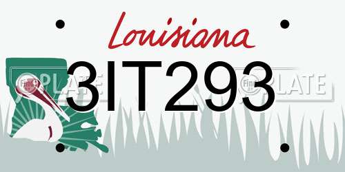 3IT293 Louisiana License Plate