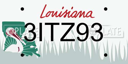 3ITZ93 Louisiana License Plate