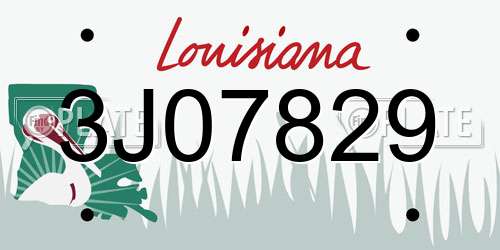 3J07829 Louisiana License Plate