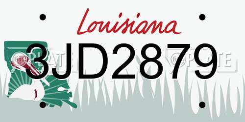 3JD2879 Louisiana License Plate
