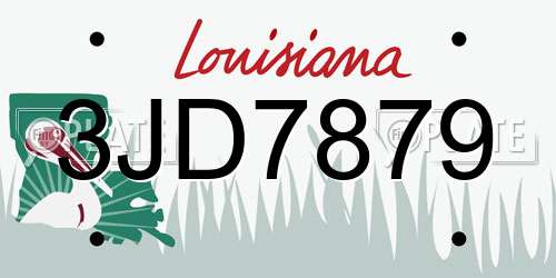 3JD7879 Louisiana License Plate