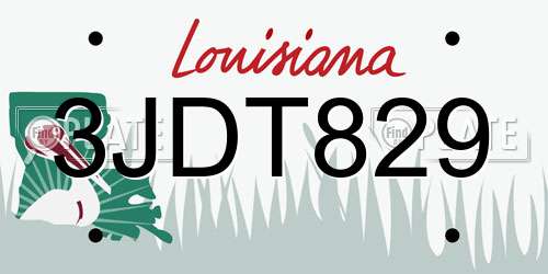 3JDT829 Louisiana License Plate