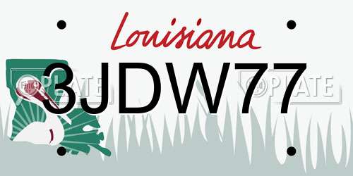3JDW77 Louisiana License Plate