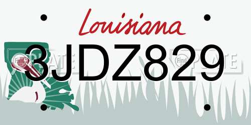 3JDZ829 Louisiana License Plate