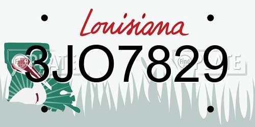3JO7829 Louisiana License Plate