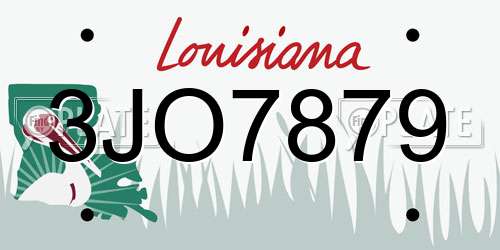 3JO7879 Louisiana License Plate