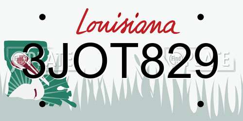 3JOT829 Louisiana License Plate