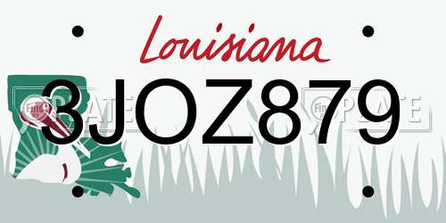 3JOZ879 Louisiana License Plate