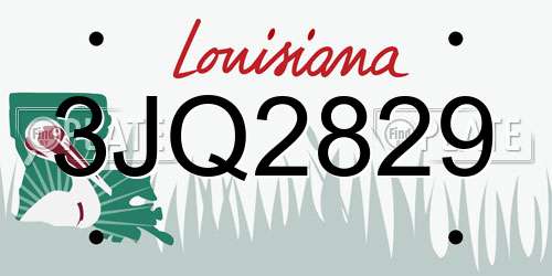 3JQ2829 Louisiana License Plate