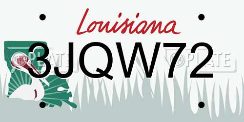 3JQW72 Louisiana License Plate