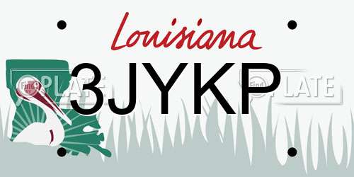 3JYKP Louisiana License Plate