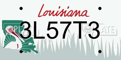 3L57T3 Louisiana License Plate