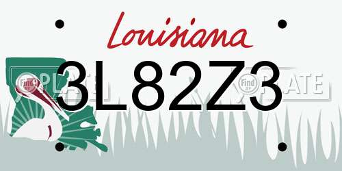 3L82Z3 Louisiana License Plate
