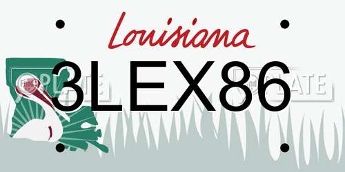 3LEX86 Louisiana License Plate