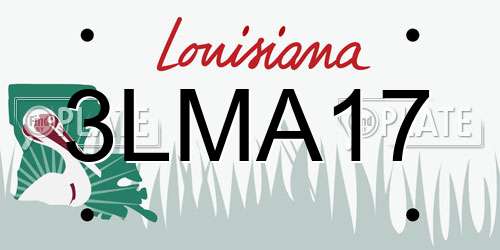 3LMA17 Louisiana License Plate